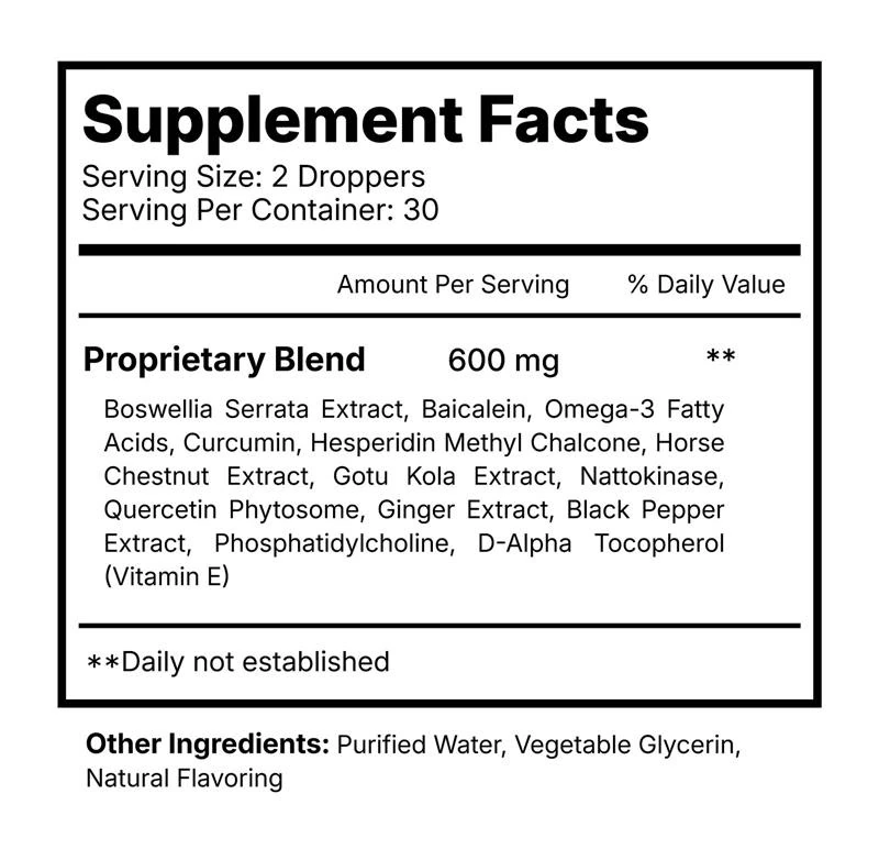 LymphTonic Supplement Facts label